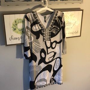 White Mark Geometric Print Sheath Dress